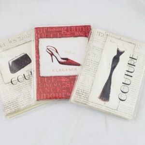 New Vintage Emily Adams Fashion Couture Elegance Set of 3 Notecards Fashionista